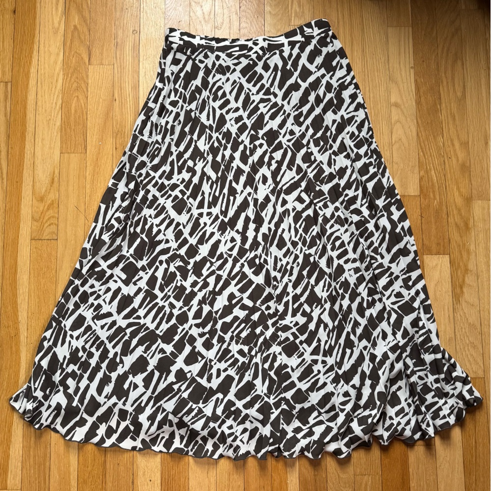 Maeve by Anthropologie Black and White Printed Midi Skirt
